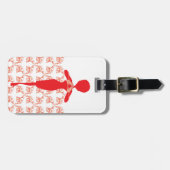 花型女性歌手愛旅行バッグのラベルのテンプレート ラゲッジタグ (正面横)