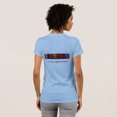 花型女性歌手犬の紫色の女性タンクトップ Tシャツ (裏面フル)