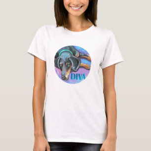 花型女性歌手犬 Tシャツ