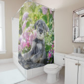 花壇で飼育されるシュナウザーの子犬の標準- シャワーカーテン (インサイチュ)