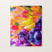 花壇の上の愛らしいチューリップの花を春 ジグソーパズル (縦)