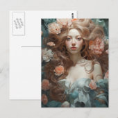 花壇の女性 ポストカード (正面/裏面)