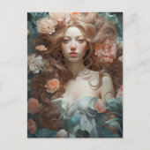 花壇の女性 ポストカード (正面)