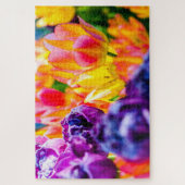 花壇の愛らしいチューリップの花 ジグソーパズル (縦)