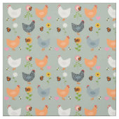 花壇の鶏 ファブリック (見本)