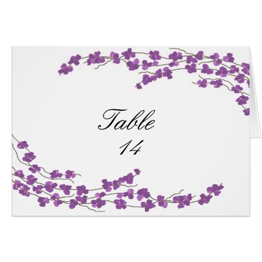 花壇シーティングカード – 紫の花 (正面横)