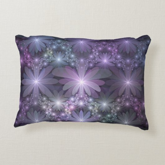 花壇トレンディー光沢のある抽象芸術フラクタルアート アクセントクッション (裏面)