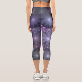 花壇トレンディー光沢のある抽象芸術フラクタルアート カプリレギンス (裏面)