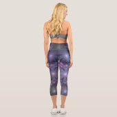 花壇トレンディー光沢のある抽象芸術フラクタルアート カプリレギンス (裏面)