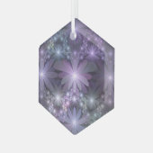 花壇トレンディー光沢のある抽象芸術フラクタルアート ガラスオーナメント (正面左)