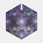 花壇トレンディー光沢のある抽象芸術フラクタルアート ガラスオーナメント (裏面)