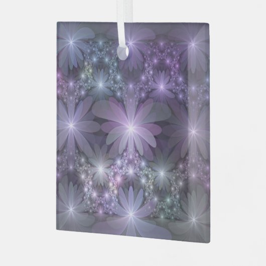 花壇トレンディー光沢のある抽象芸術フラクタルアート ガラスオーナメント (正面左)