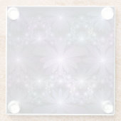 花壇トレンディー光沢のある抽象芸術フラクタルアート ガラスコースター (裏面)