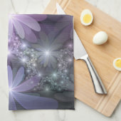 花壇トレンディー光沢のある抽象芸術フラクタルアート キッチンタオル (四つ折り)