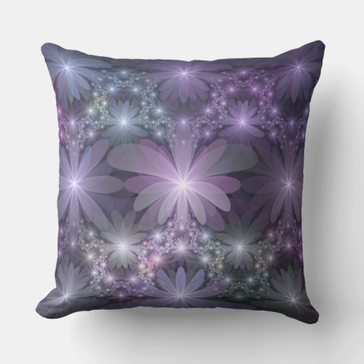 花壇トレンディー光沢のある抽象芸術フラクタルアート クッション (正面)