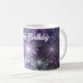 花壇トレンディー光沢のある抽象芸術フラクタルアート コーヒーマグカップ (正面右)