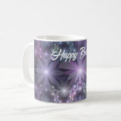 花壇トレンディー光沢のある抽象芸術フラクタルアート コーヒーマグカップ (正面左)