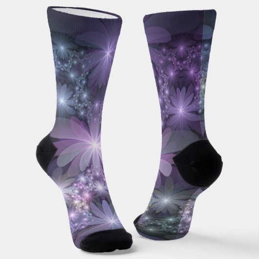 花壇トレンディー光沢のある抽象芸術フラクタルアート ソックス (傾斜あり)