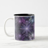 花壇トレンディー光沢のある抽象芸術フラクタルアート ツートーンマグカップ (左)