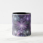 花壇トレンディー光沢のある抽象芸術フラクタルアート ツートーンマグカップ (中央)