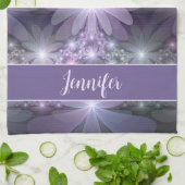 花壇トレンディー光沢のある抽象芸術フラクタル名 キッチンタオル (折り畳み)