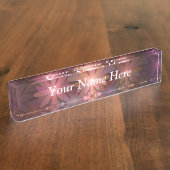 花壇抽象芸術フラクタルカラフルアート文字 デスクネームプレート (側面)