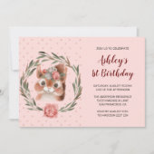 花壇誕生日のリス 招待状 (正面)