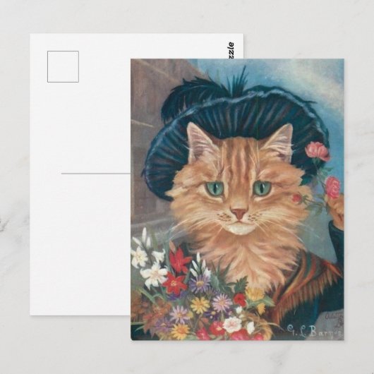 花売り猫 ポストカード (正面/裏面)