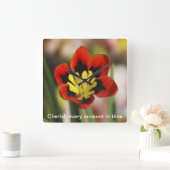 花大事にされるべき スクエア壁時計 (ホーム)