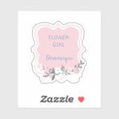 花女と名前フローラ枠切り出し シール (シート)