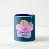 花女の子のギフト好意ウェディング2020ブルーピンク ツートーンマグカップ (中央)