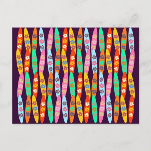 花女の子らしのサーフボード ポストカード (正面)