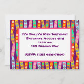 花女の子らしのサーフボード 招待状 (裏面)