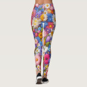 花女性レギンス，色鮮やかな女性のラギンス レギンス (裏面)