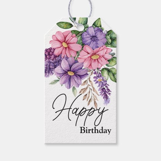 花好きの人の ギフトタグ (正面)