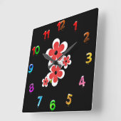 花好き スクエア壁時計 (傾斜)