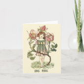 花妖精の庭師が折り畳まれた ノートカード (正面)