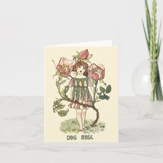 花妖精の庭師が折り畳まれた ノートカード (正面)