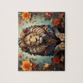 花威厳のあるのライオン ジグソーパズル (縦)