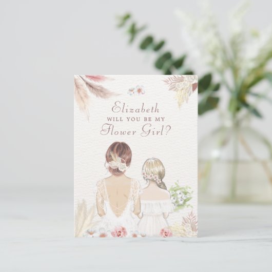 花娘の花嫁の提案を頼む ポストカード (スタンド正面)