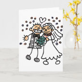 花婿がジャンプして喜ぶ カード (黄色い花)