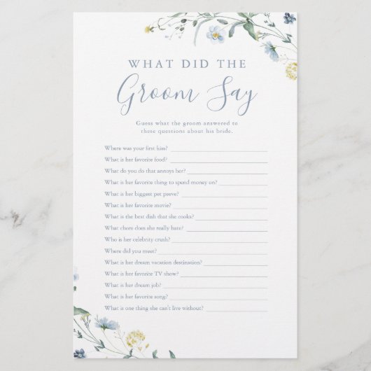 花婿が何と言ったかは、青い野の花 (正面)