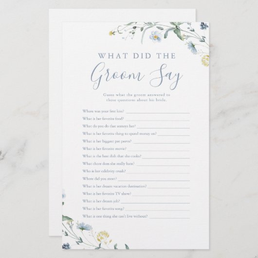 花婿が何と言ったかは、青い野の花 (正面/裏面)