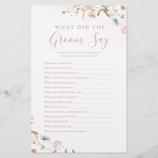 花婿が何と言ったかピンクの野花 (正面)