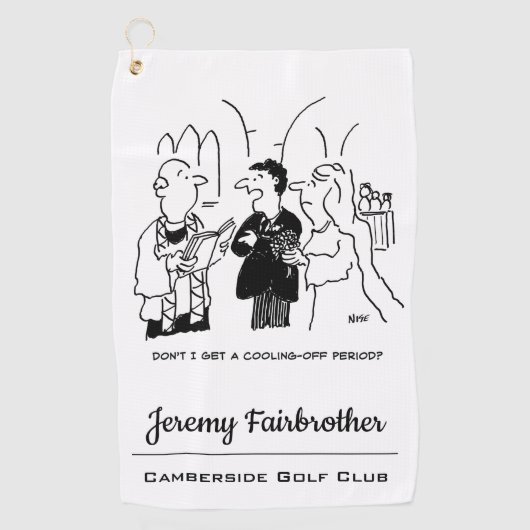 花婿が冷却期間を望む ゴルフタオル (正面)
