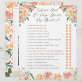 花婿が花嫁について言ったこと ブライダルシャワーゲーム (正面/裏面)