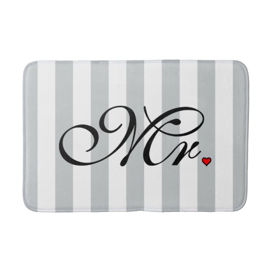 花婿さん色クリック付けのストライプ バスマット (正面)