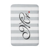 花婿さん色クリック付けのストライプ バスマット (正面縦)