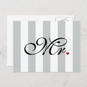 花婿さん色クリック付けのストライプ ポストカード (正面/裏面)