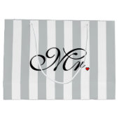 花婿さん色クリック付けのストライプ ラージペーパーバッグ (裏面)